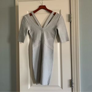 Bebe Light Gray Bandage Dress